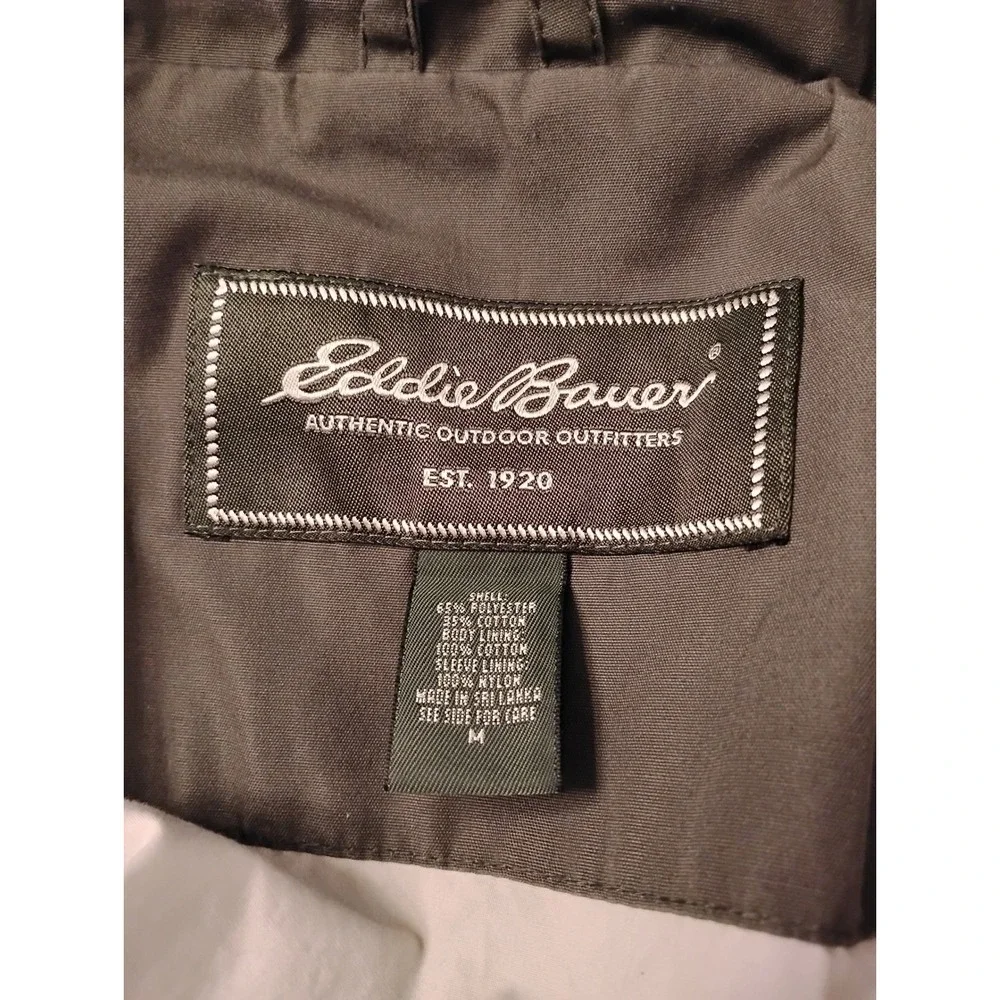 Eddie Bauer Mens Olive Green Utility Field Jacket Hooded Outdoor Gear Medium